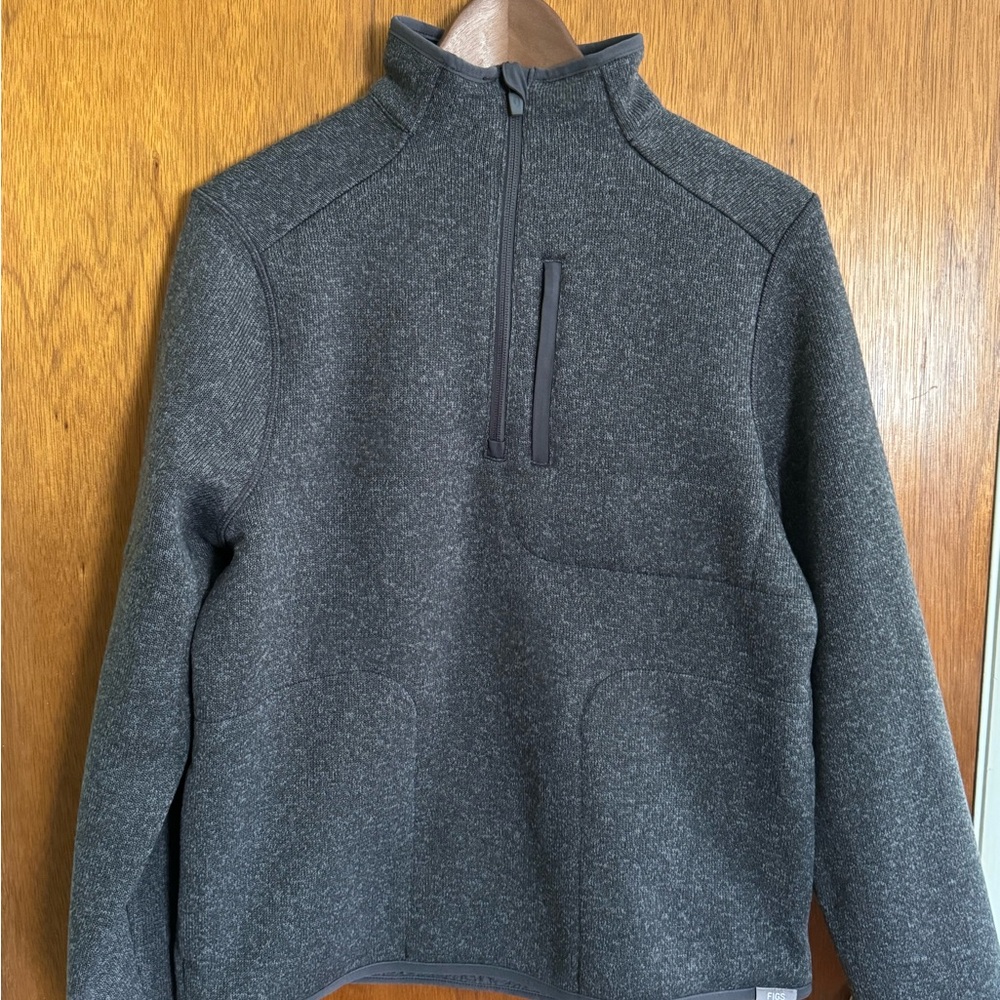 NWT Figs women’s charcoal gray half zip on shift sweater - Picture 2 of 8